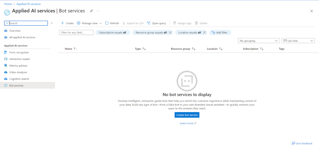 Microsoft bota pakalpojumi